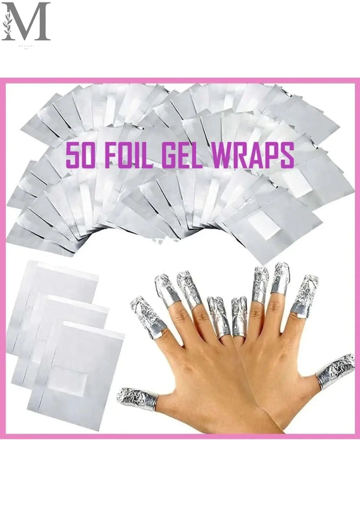 Nail Foil Gel WrapsPolish Remover, Soak Off UV Led Acrylic Removal, No Acetone - Musami Limited