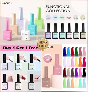 Nail Gel Polish Colors CANNI Base & Top Coat | Soak Off UV/LED 9ml | HEMA FREE Varnish