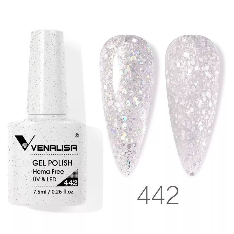 VENALISA HEMA Free Nail Gel Polish | 60 Colors UV/LED Soak Off Glitter Sparkle